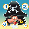 Pirate counting game for children: Learn to count the numbers 1-10 with the pirates of the ocean